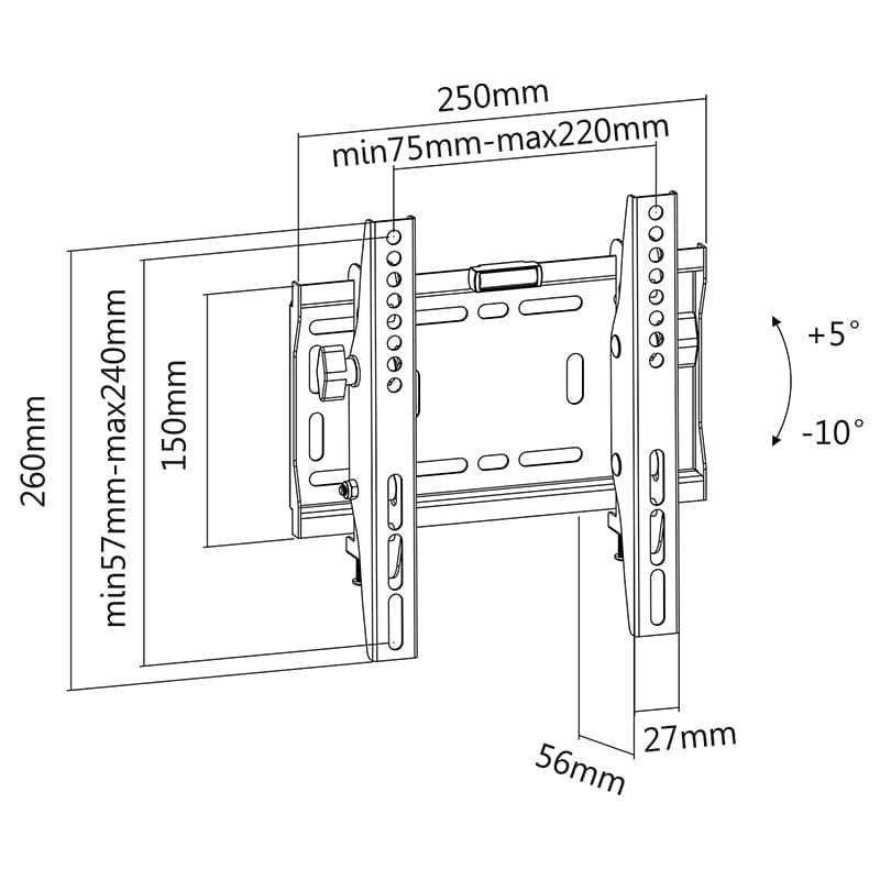 Cabletech Suport TV Suport TV Cabletech UCH0184 | 50kg, Roșu, LED