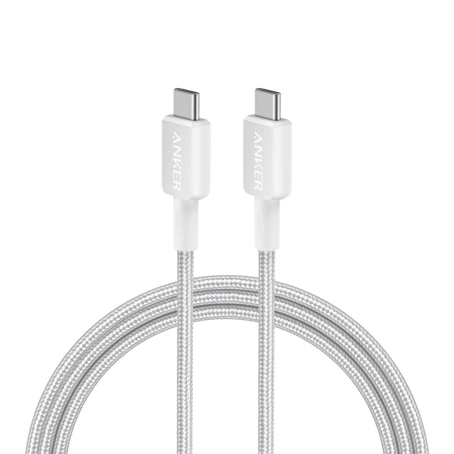 Cablu Anker 322 USB-C la USB-C, 0.91m, 60W, Alb