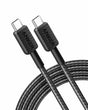 Cablu Anker 322 USB-C la USB-C, 60W, 1.8 metri, Negru