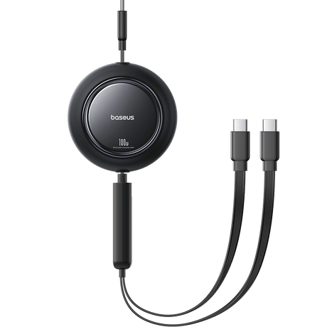 Baseus Cablu USB-C Cablu Baseus Free2Pull E0415504 | USB-C la 2x USB-C, 100W, 1.2m, Negru