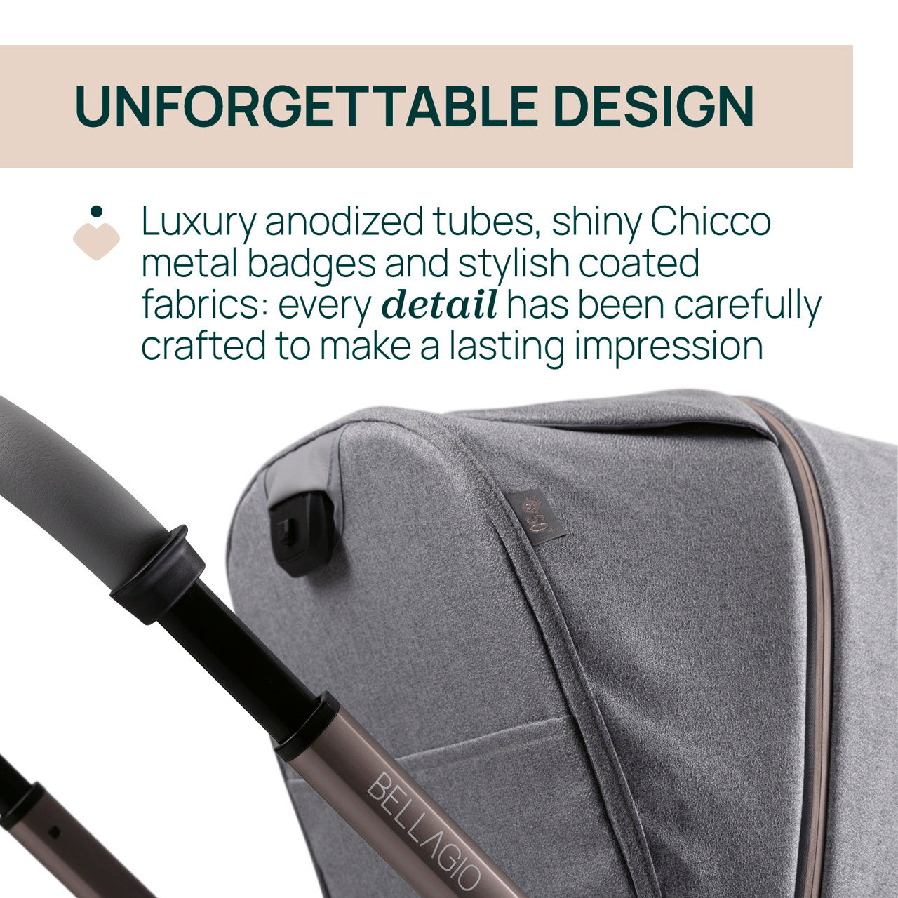 Carucior Copii 3 în 1 Chicco Bellagio 2, Lunar Rock (gri Deschis), 0luni+