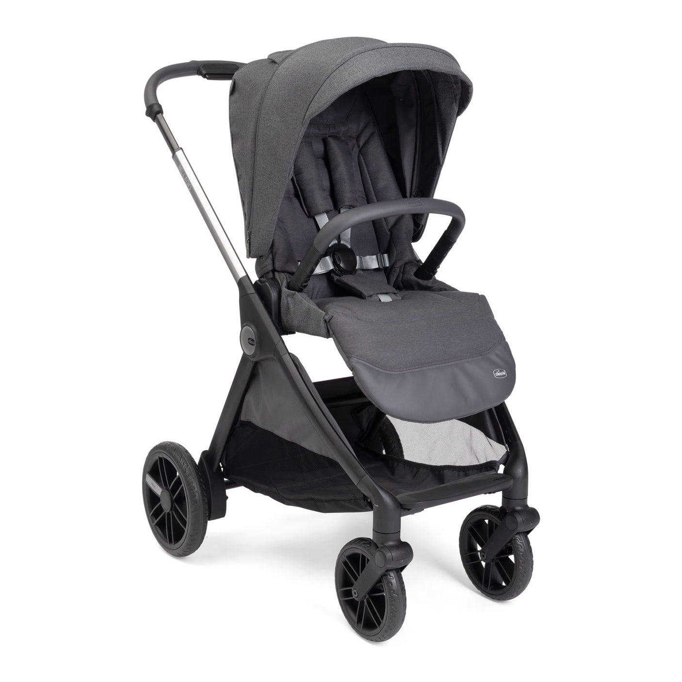 Carucior Copii 3 în 1 Chicco Bellagio, Black Satin (gri Inchis), 0luni+