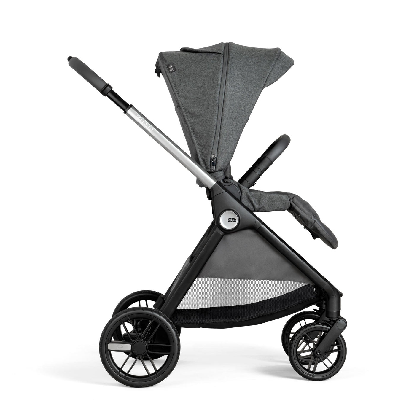 Carucior Copii 3 în 1 Chicco Bellagio, Black Satin (gri Inchis), 0luni+
