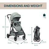 Carucior Copii 3 în 1 Chicco Seety, cu Scaun Auto Kory Plus I-size, Sage (verde), 0luni+