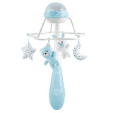 Carusel Muzical 3 în 1 Chicco Rainbow cu Proiectie, Bleu, 0 Luni+