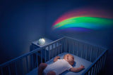 Carusel Muzical 3 în 1 Chicco Rainbow cu Proiectie, Bleu, 0 Luni+