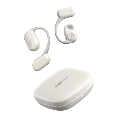 Baseus Casti bluetooth Casti True Wireless Baseus Bowie MF1 A00084501223-00 | Open-Ear, Bluetooth 5.4, Autonomie 60h, IPX4, Alb