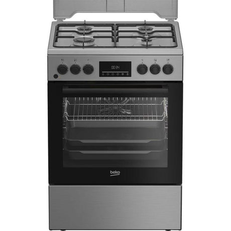 Beko Aragaz Aragaz Beko FBSM62320TXD | 4 Arzatoare, Cuptor Electric Multifunctional, Gatire 3D, SteamShine, 60x60x85cm