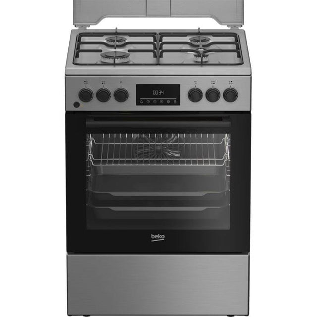 Beko Aragaz Aragaz Beko FBSM62320TXD | 4 Arzatoare, Cuptor Electric Multifunctional, Gatire 3D, SteamShine, 60x60x85cm