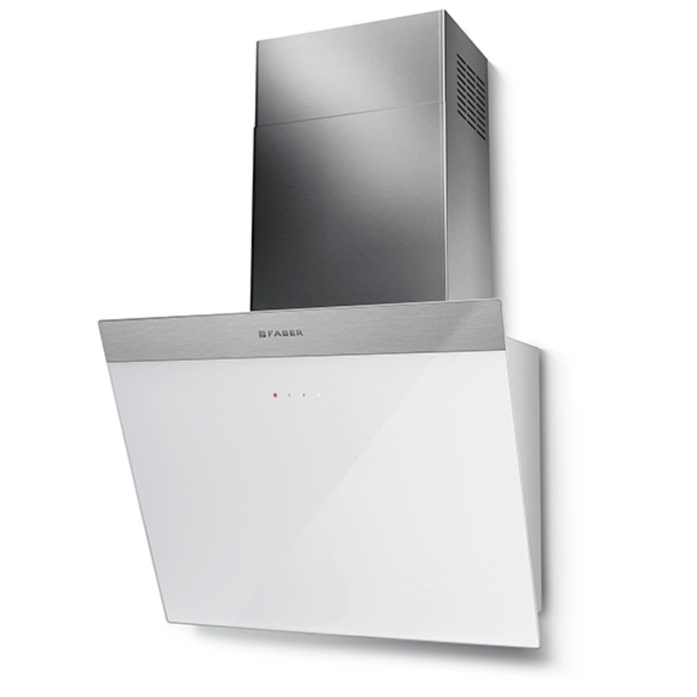 Faber B Hota decorativa, tangetiala, Faber, DAISY EG6 LED WH A55, 55 cm, 550 m3h, 70 dB, 1 motor, clasa C, touch, Led, fitru aluminiu, alb-inox, 330.0529.563