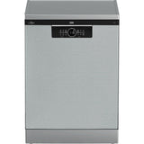 Masina de spalat vase FS Beko, 15 seturi, 6 programe, Clasa D, HygieneIntense, display, Pearl Inox