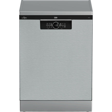 Masina de spalat vase FS Beko, 15 seturi, 6 programe, Clasa D, HygieneIntense, display, Pearl Inox
