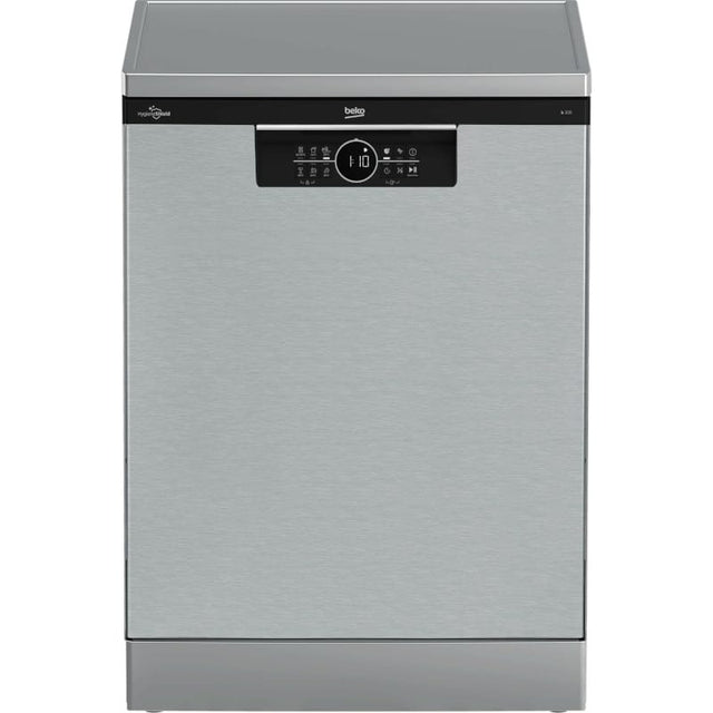 BEKO Masina de spalat vase FS Beko, 15 seturi, 6 programe, Clasa D, HygieneIntense, display, Pearl Inox