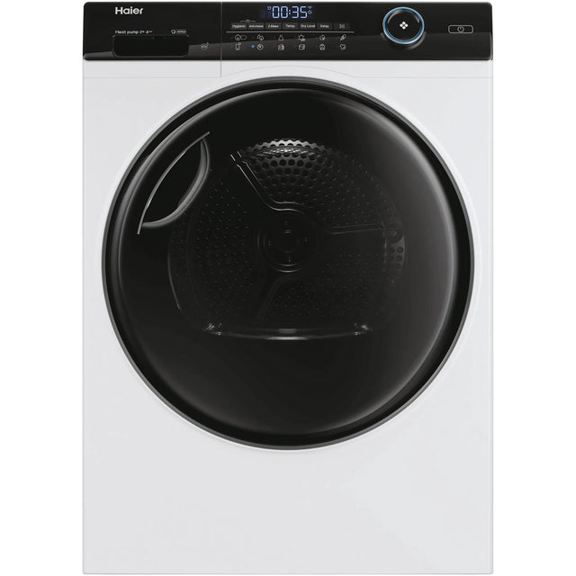 HAIER Uscator de rufe Haier, Pompa de caldura cu compresor inverter, 8kg,clasa A+++, WIFI-app hOn, 11 programe +app, alba - usa neagra