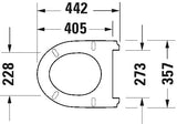 Duravit Capac WC Capac WC Duravit 0020710000 | Dreptunghiular, Alb, Balamale Inox