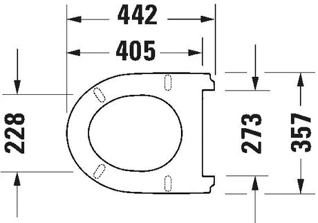 Duravit Capac WC Capac WC Duravit 0020710000 | Dreptunghiular, Alb, Balamale Inox