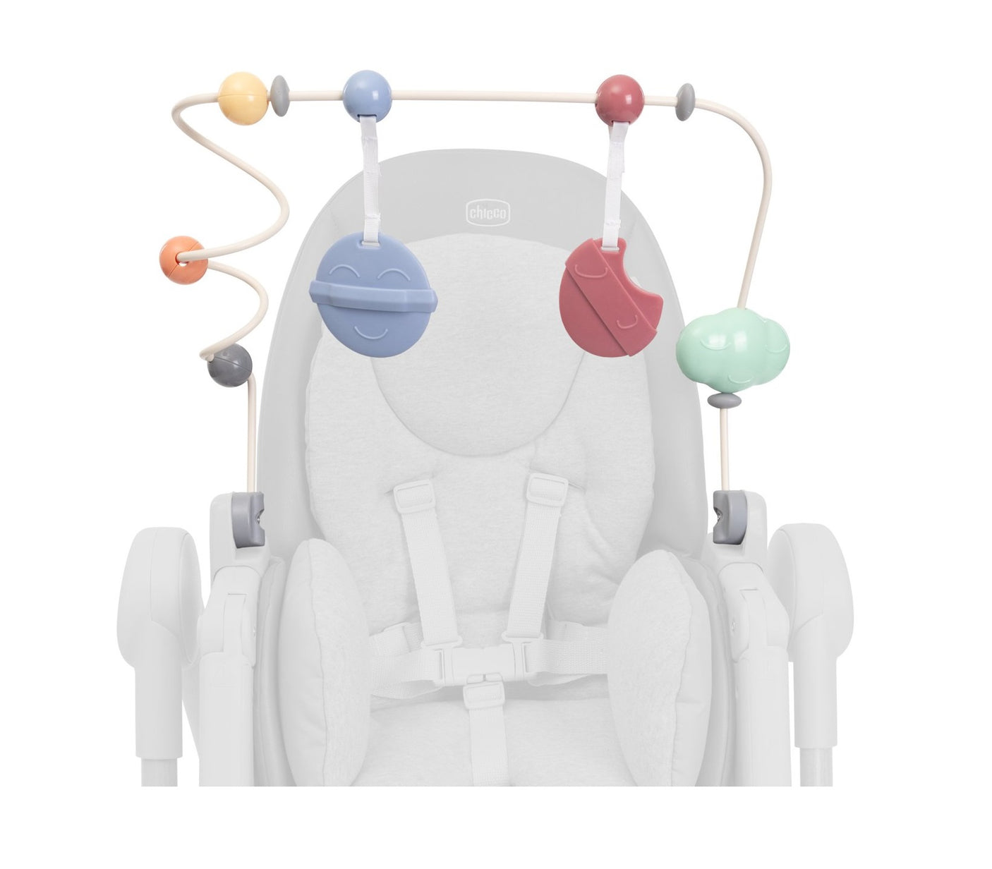 Centru de Activitati Chicco cu Jucarii (bara) Rainbow pentru Scaun de Masa Polly Armonia, 0luni+