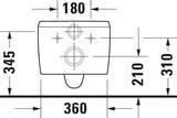 Duravit Vas wc Duravit, Toilet wm 570 mm Qatego white rimless, wd, fixing incl., suspendat, evacuare orizontala, fara capac (0026890000), alb