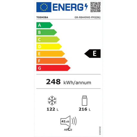 Toshiba Combina frigorifica Combina frigorifica Toshiba GR-RB449WE-PMJ(06) | 338L, No Frost, Clasa E, LED, Morandi Grey, 59.5x66x185.8cm