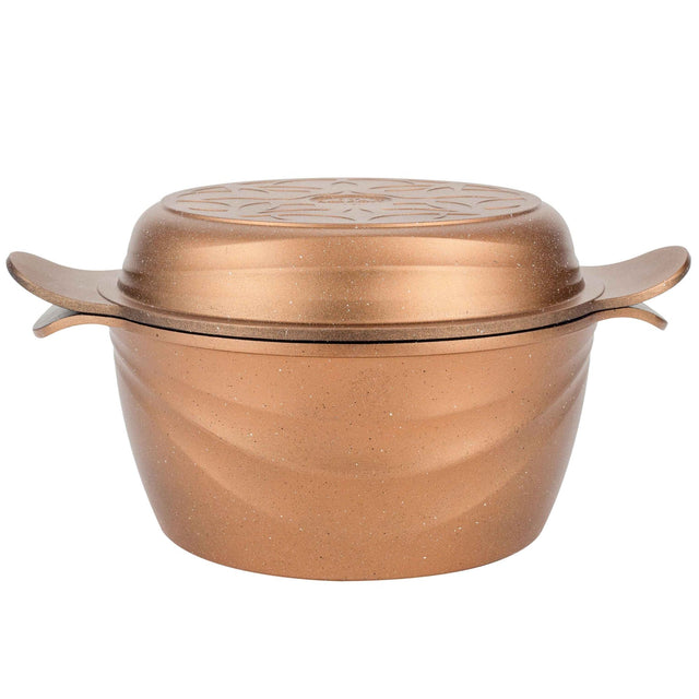 Oala NeoKlein CS30-Gold 2in1 | 30 cm, Capac-Tigaie Multifunctional 2 in 1, Auriu