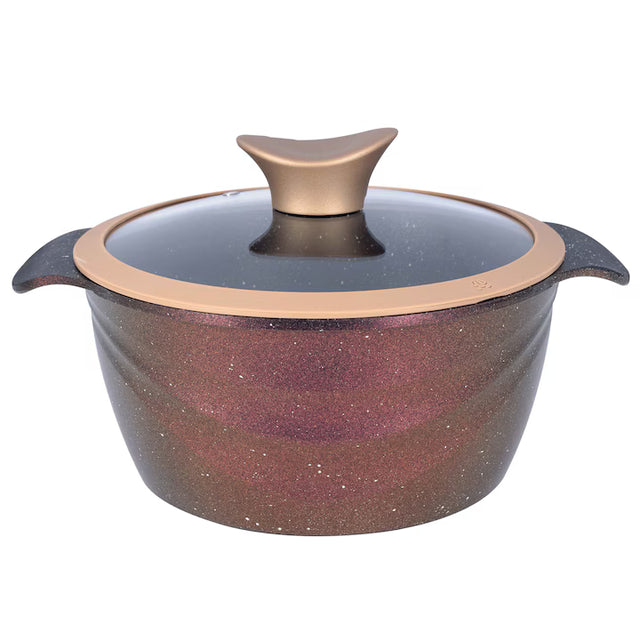 Oala NeoKlein CSG18-Royal | 18 cm, Capac din Sticla, Antiaderent, Royal