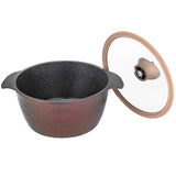 Oala NeoKlein CSG18-Royal | 18 cm, Capac din Sticla, Antiaderent, Royal