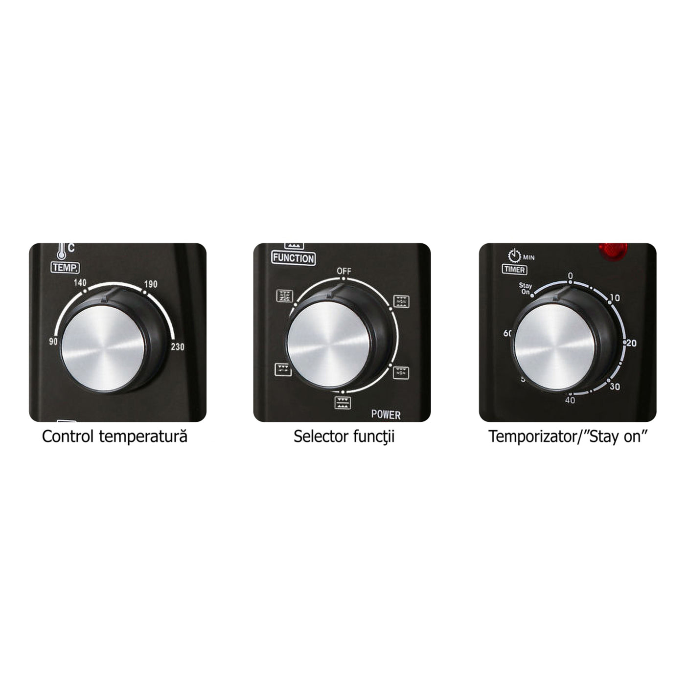 Cuptor electric Albatros A63BRC2 - putere maximă 2200 W, capacitate 63 litri, culoare neagră, ROTISOR, CONVECŢIE, control temp