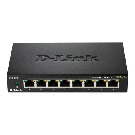 D-LINK Switch Gigabit D-Link DGS-108/E cu 8 porturi, plug-and-play, pentru rețea acasă și birou