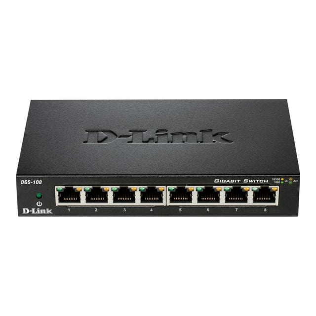 D-LINK Switch Gigabit D-Link DGS-108/E cu 8 porturi, plug-and-play, pentru rețea acasă și birou