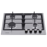 NobeLTek BI Plita incorporabila Inox, gaz, comenzi frontale, aprindere buton, inox, gratar fonta, Inox