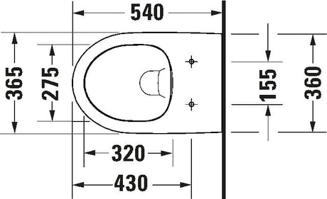 Duravit Vas wc + capac Duravit, Toil.set wm 540 mm Duravit No.1 w rimless,wd,seat&cover w.softclosure, suspendat, evacuare orizontala, cu capac (0029390000), soft close, alb