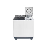 NobeLTek Mașină de spălat rufe semi-automată Nobeltek 12 kg, stoarcere 7 kg, 450W/195W, temporizator 0–15/0–5 min, evacuare gravitațională, Alb/Silver