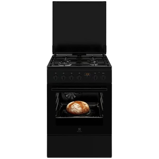 ELECTROLUX Aragaz ELECTROLUX, mixt, SteamBake, 4 arzatoare, Gaz + Electric, L 60 cm, Grill, negru