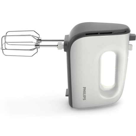 Philips Mixer de mana Philips Viva Collection, 450 W, Bol actionare automata, 5 viteze, Functie Turbo, Alb/Gri