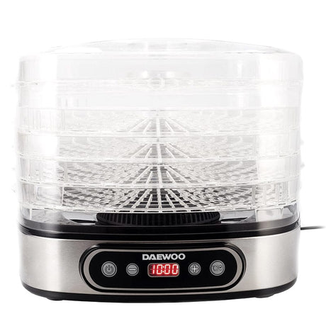 Daewoo Deshidrator Deshidrator Daewoo D-DD500S | 500W, Inox, Negru, Timer, Digital