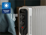 Daewoo SDA Calorifer electric cu ulei Daewoo, 2000 W, 9 elementi, 3 canale de ulei, 3 nivele de putere, termostat reglabil, protectie supraincalzire, indicator luminos, role de deplasare