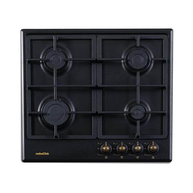 NobeLTek BI Plita pe gaz Plita pe Gaz NobeLTek BI NHBG-9744RANT | Aprindere Buton, Gratare Fonta, Design Rustic, Antracit