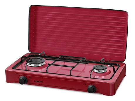 NobeLTek Kitchen Plita pe gaz Plita pe gaz NobeLTek NLT PE2GR | 2 arzatoare, gratar emailat, GPL, rosu