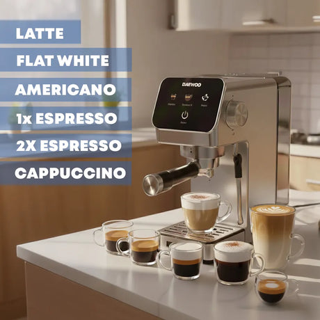 Daewoo Espressor manual Espressor Manual Daewoo DCME1350 | 1350W, Pompa ULKA 20 Bari, PID, Pre-Infuzare