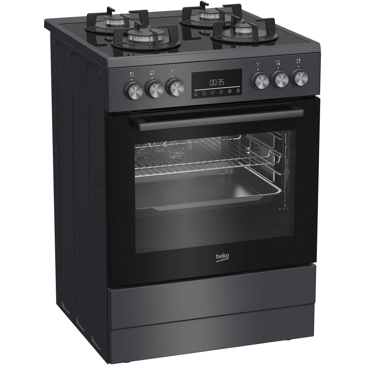 Beko Aragaz Aragaz Mixt Beko FBM62330GADSN | 4 Arzatoare, Cuptor Electric, 8 Functii, 60x60x85cm