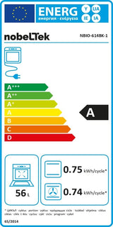 NobeLTek BI Cuptor incorporabil electric, 5 functii, 3 butoane, timer mecanic, 56L, sticla dubla, ventilator de racire, negru
