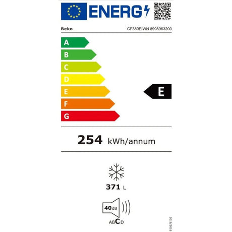 Beko Lada frigorifica Lada frigorifica Beko CF380EIWN | 371L, Clasa E, LED, Alb, 130x70.5x85cm