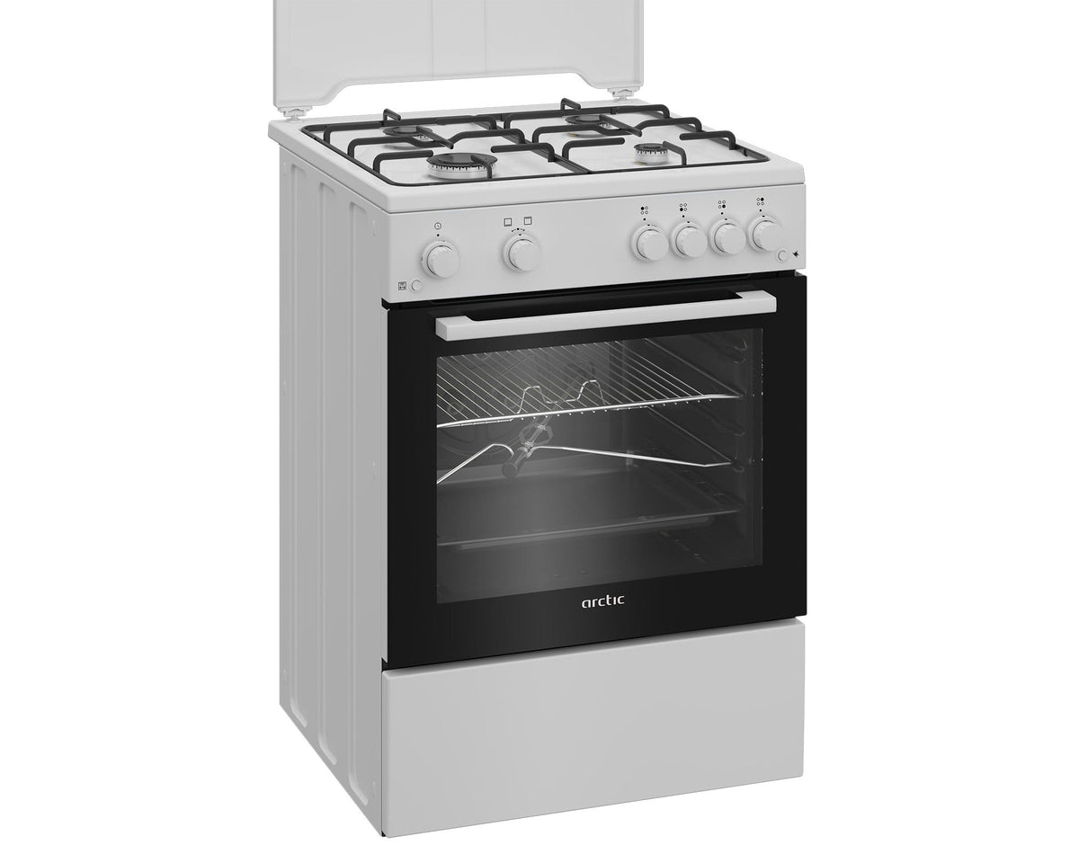 ARCTIC Aragaz Aragaz Arctic ABGM6611DTTL | Gaz, 4 arzatoare, Cuptor gaz, Rotisor, 60cm, Alb