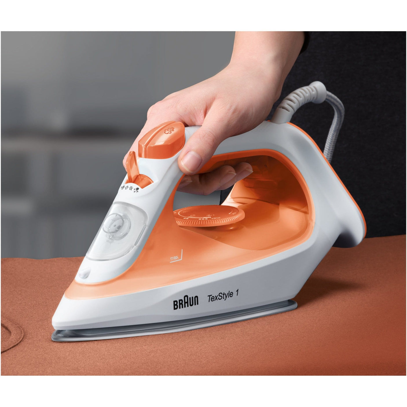 Braun Fier de calcat Fier de calcat Braun TexStyle 1 SI1009OR | 1900W, Abur 25g/min, Jet 120g/min, Talpa Ceramica
