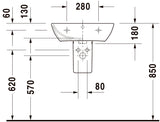 Duravit Lavoar baie Lavoar Duravit 2335550000 | 550mm, Dreptunghiular, Montare Perete, Alb