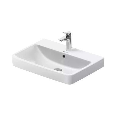 Duravit Lavoar Duravit, WB/FWB 650 mm Duravit No.1 white, w.OF,W.TP,1 TH,underneath glazed, montare pe perete/blat, cu preaplin, gaura pt baterie, smalt pe interior, dreptunghiular, alb