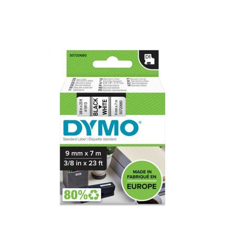 Dymo Bandă etichetare DYMO 40913 (S0720680), alb/negru, text negru pe fond alb, pentru imprimante DYMO compatibile