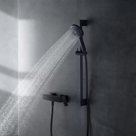 Duravit Baterie dus Duravit, Manhattan single lever shower mixer exposed installation, monocomanda, aparenta, cartus ceramic, levier lateral, schwarz mat, negru mat
