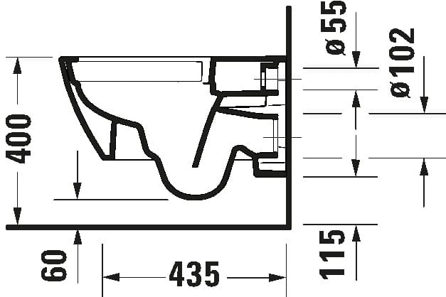 Duravit Vas wc + capac Duravit, Toil.set wm 540 mm Duravit No.1 w rimless,wd,seat&cover w.softclosure, suspendat, evacuare orizontala, cu capac (0029390000), soft close, alb