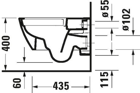Duravit Vas wc + capac Duravit, Toil.set wm 540 mm Duravit No.1 w rimless,wd,seat&cover w.softclosure, suspendat, evacuare orizontala, cu capac (0029390000), soft close, alb